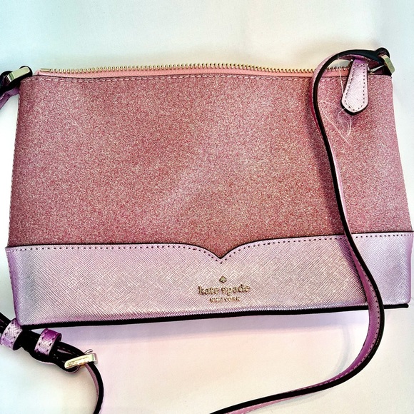 Kate Spade Lola Rose Pink Glitter Crossbody Handbag NEW WKR00081 - Picture 3 of 14